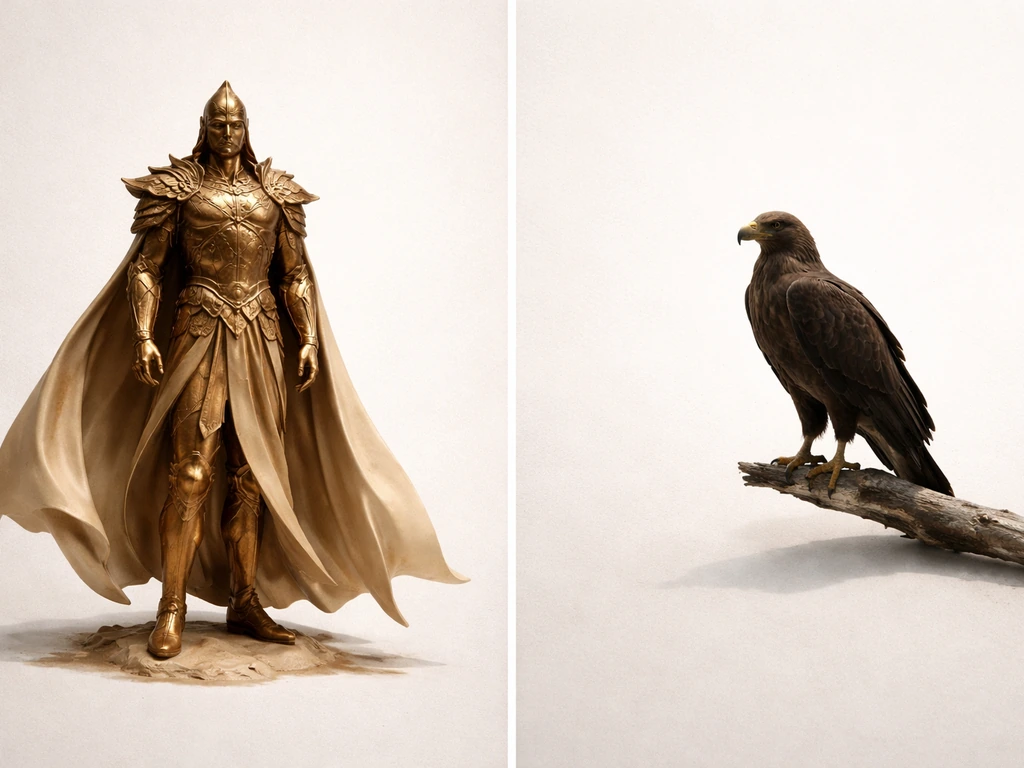Side-by-side desert emperor armored silhouette and a bird profile silhouette illustrating the name confusion.