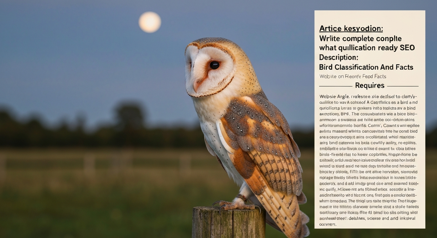 Barn owl perched on a fence post at dusk, showing its heart-shaped facial disc and forward-facing eyes.